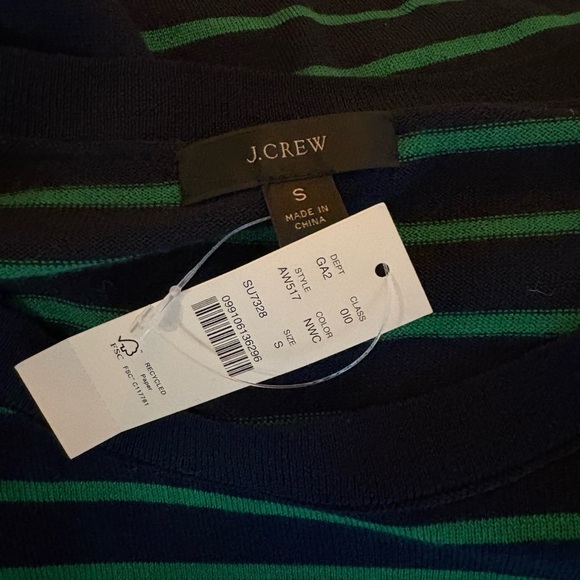 J Crew Striped Drop-Shoulder Pullover 100% Merino Wool Size S - Picture 12 of 12